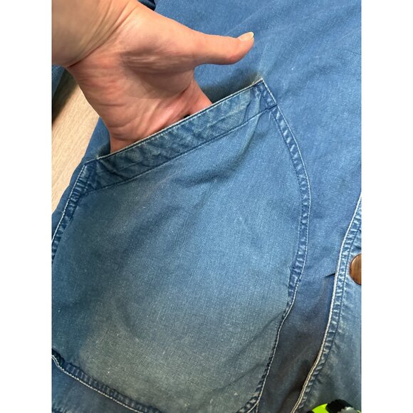 J. Crew Womans M Relaxed Blue Corduroy Collar Barn Utility Jacket Plaid Flannel - Picture 7 of 13